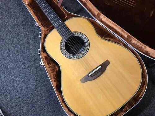 Ovation Folklore 1614 acoustic 12 fret guitar made in USA 1981 excellent w/ case - Picture 7 of 12