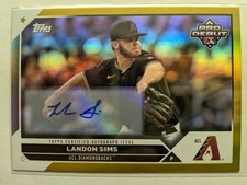 2023 Topps Pro Debut Landon Sims Auto Gold /50 #PD-100