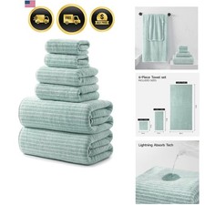 Microfiber Bath Towel Set 6 Pieces Oversized Ultra Soft Absorbent Quick Dry