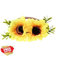 Tieback Daisy Flower Crown Elastic Sunflower Flower Headband Baby Girl Toddle...
