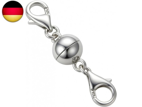 Magnetverschluss 925 Sterling Silber 3Cm Kugel Ø 8Mm FüR Halsketten ArmbäNder Er-image