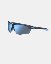 NWT - Under Armour Yard Dual Mirror Black and Light Blue Unisex Sunglasses