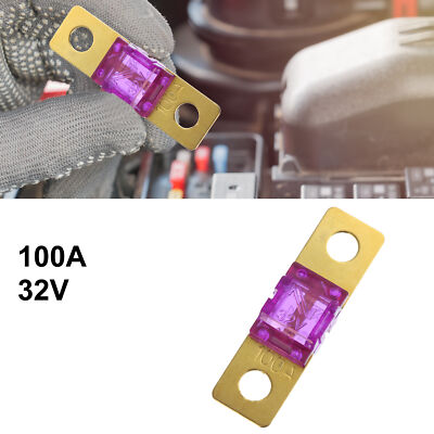 100A 32V Bolt on AMI Fuse for Automotive Marine Audio Video System Gold Tone