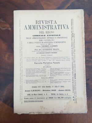 Verwaltungszeitschrift Königreich Amtsblatt der Gemeinden Oktober 1935