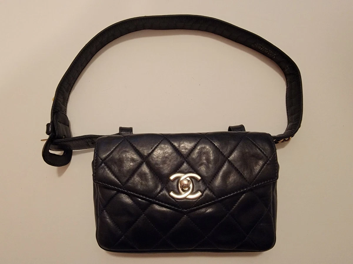 Vintage CHANEL Navy Blue Belt Bag