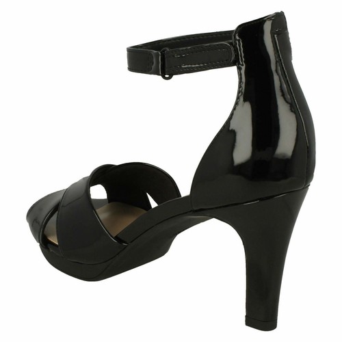 Damen Clarks' Adriel Cove 'Schwarz Lack Smart Absatz Sandalen - D Passform - 第 11/18 張圖片