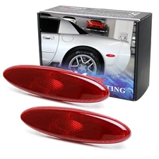 OE-Spec Red Lens Rear Side Marker Lamp Housings For 1999-2004 Chevy C5 Corvette