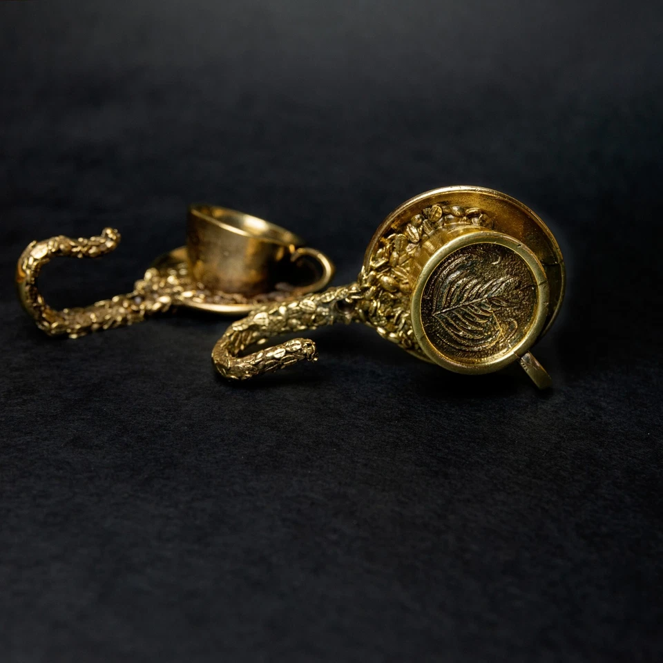 Настенный крюк для кофейной чашки — твердая латунная вешалка ручной работы для кружек, турок, полотенец, ключей - Изображение 3 из 4