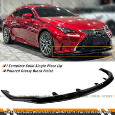 For 2015-18 Lexus RC300 RC350 F-Sport JDM SK Style Gloss Black Front Bumper Lip