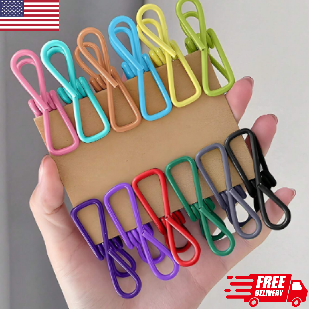 20pcs Random Color Clothes Pins For Laundry Bag Sealing Clips For Chip Bags