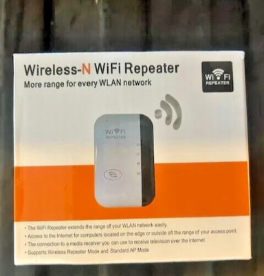WIRELESS-N WiFi REPEATER, 300 Mbps, Long Range Amplifier with Ethernet Port