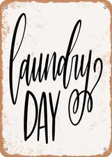 METAL SIGN - Laundry Day - Vintage Rusty Look