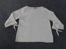 Loft Sweater Small white outlet pullover womens stretch soft casual tie