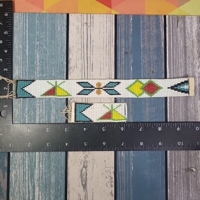 Indian Tribal Handmade Bead Bracelet Handcrafted String Closure 9.5  Small Piece
