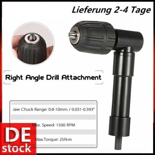 Winkelbohrer Vorsatz Schnellspann Bohrfutter Winkel Bohren Bohrmaschine 90 Grad - Bild 6 von 12
