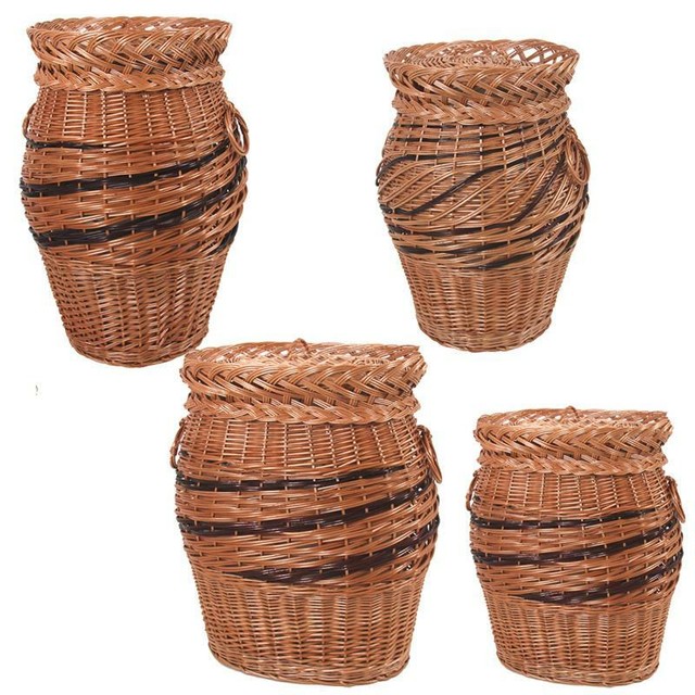 VIVANNO eleganter Wäschekorb Wasserhyazinthe Mia 53cm hoch günstig