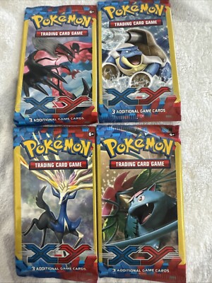 2014 Pokemon Card - XY Base Set ~ 3 Cards Per Pack (Set of 4) New