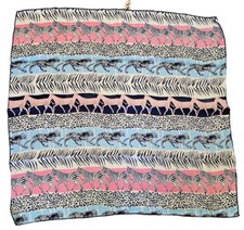 Pink Multi Zebra & Tiger Animal Print Satin Feel Ladies 65cm x 65cm Square Scarf