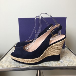 stuart weitzman navy wedges