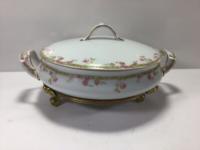 V87 Vintage Royal o.&e. G Austria Porcelain Bowl Dish and Base Gold