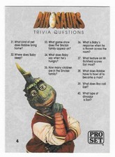1992 Pro Set Dinosaurs TV Sitcom Trivia Questions & Answers 31-40 #4