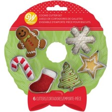 Mini Size Christmas Cookie Cutters 6 shapes Wilton 2308-5456 metal discontinued
