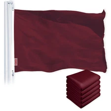 G128 5 Pack Solid Burgundy Color Flag 4x6 Ft Printed 150D Polyester