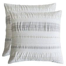 Levtex Home Pickford Gray / Cream / Taupe Euro Shams Set of 2