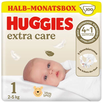 KIMBERLY-CLARK Huggies Baby-Windeln für Neugeborene Newborn Größe 1, 100 Windeln (2x50)