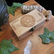Pentacle Box Celtic Pentagram Witch Box for Crystals Herbs Wiccan Decoration