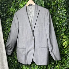JOHN VARVATOS Blazer Men Jacket Lined Suit Separate 42R Gray Wool Sport Coat
