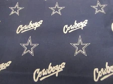 NFL Dallas Cowboys Navy Blue Cotton Fabric By N.T.T. Inc. Vtg 1994 Bty x 58