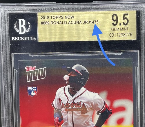 Ronald Acuna Jr ROOKIE CARD RC /1475 💎 2018 Topps Now BGS 9.5 GEM MINT - Picture 3 of 5
