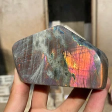 350g Rare Natural Labradorite Quartz Crystal Freeform Mineral Specimen Healin