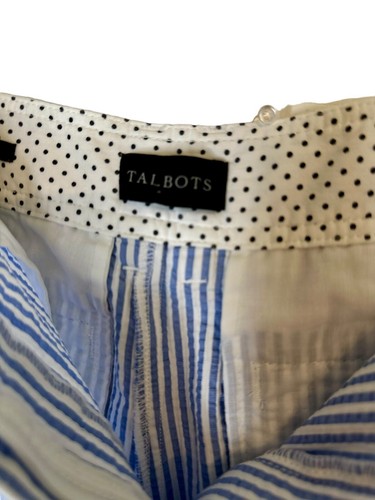 Talbots, klassische blau-weiße Seersucker ""Perfekte zugeschnittene Hose"" Gr. 10 - Bild 10 von 12