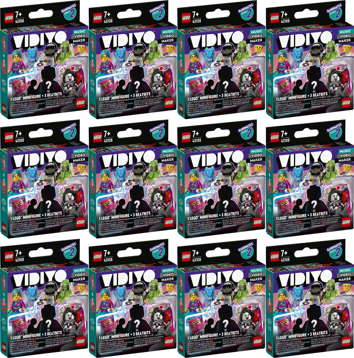 Complete Set of (12) Lego Bandmates Series 2 Vidiyo Minifigures