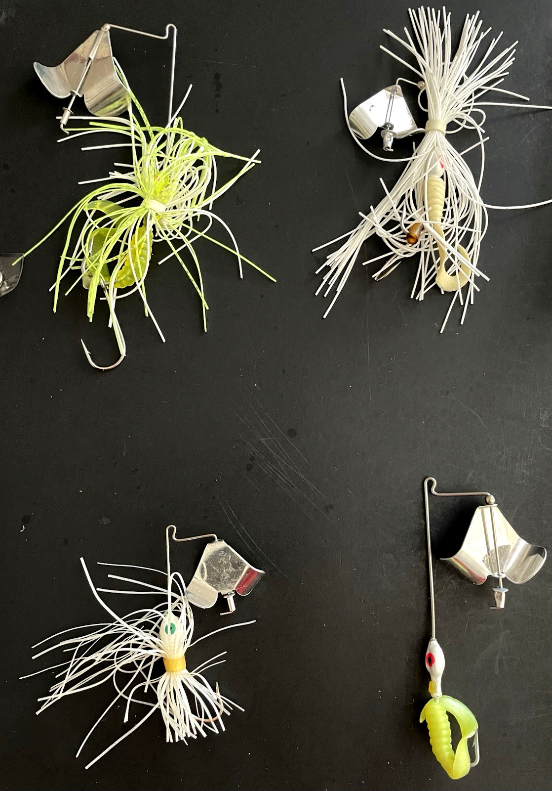 Lot of 4 BUZZBAIT LURES Mixed Colors Bass Fishing with Hand-Made Plastic Cases - Image 2