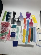 Vintage Lot Of 26 Hair Pick Lift Comb Handle Retro 80s USA Goody Comare Mixed