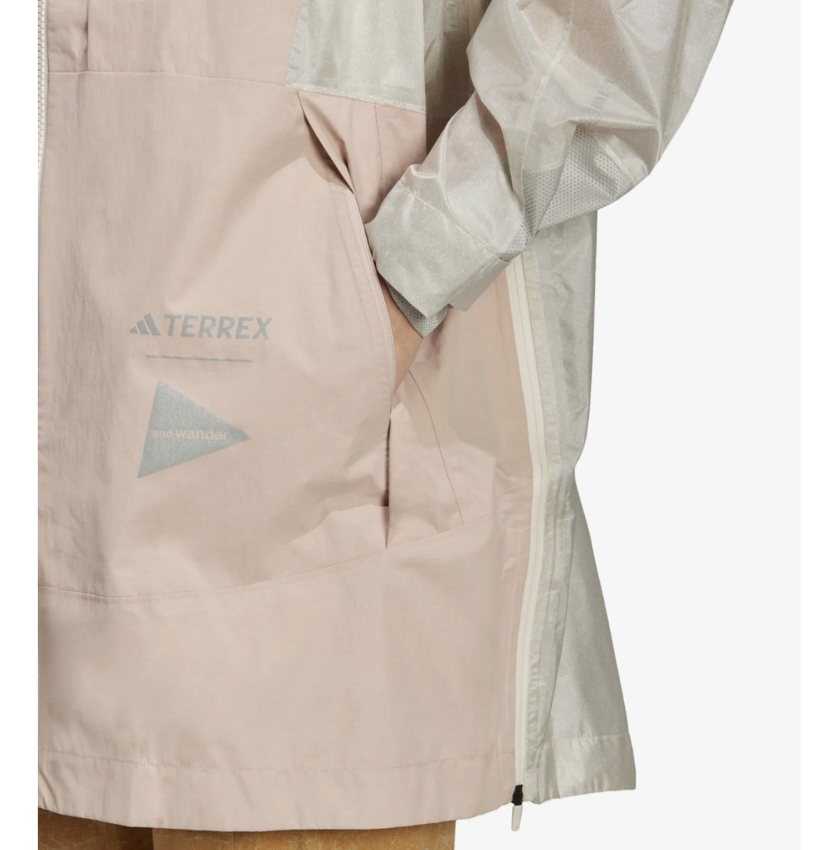 Adidas Terrex X and Wander Wonder Taupe Xploric Rain Ready Jacket