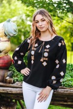 S, M, L, XL, 2XL, Linen Vyshyvanka, Ukrainian blouse, women's embroidered shirt