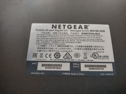 Netgear M4100-26G ProSafe 26-port Gigabit GbE L2+ Managed Switch GSM7224v2h2 SFP - Picture 3 of 3