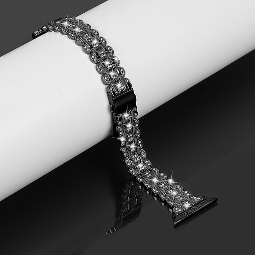 For Apple Watch8 7 6 5 4 3 SE Sparkle Rhinestone Steel Watch Band Bracelet Strap - Picture 13 of 17