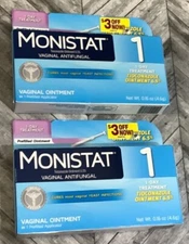 2 Pack Monistat 1 Day Yeast Infection Treatment Vaginal Antifungal Exp 07/2026