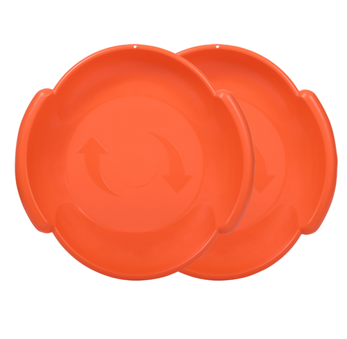 Superio Round Snow Saucer Sled 2 Pack Orange 24" Disc for Kids and Adults - Picture 1 of 8