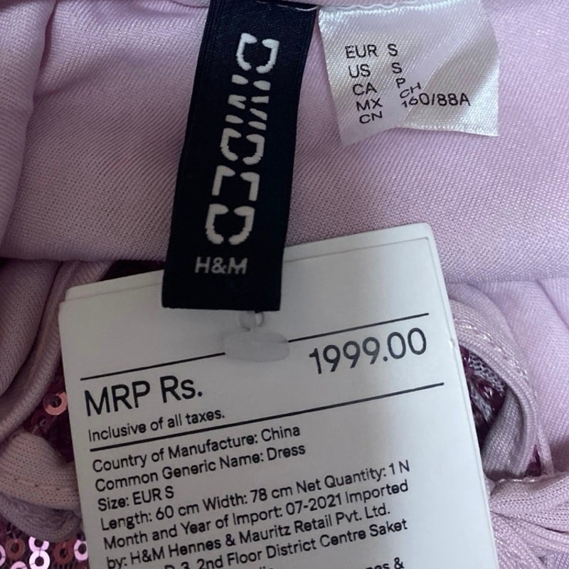 NEW H&M Divided Pink Sequin Sleeveless Cami Camisole Mini Bodycon Tank Dress S thumbnail 4