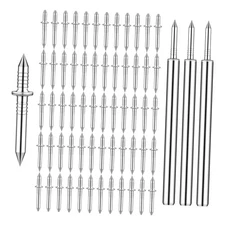 300 Pieces Sheep Horn Nails Double Sided Solid Wood Trim Professional Silver