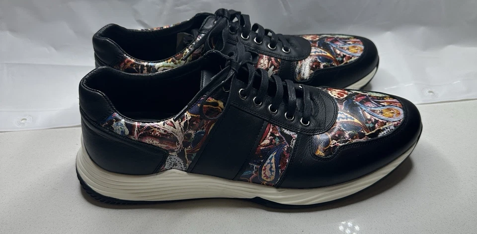 Zapatillas deportivas Robert Graham Samos abstractas para hombre talla 11,5 negras cachemira Foto 2 de 4