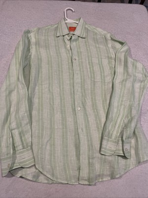 Furest 100% Linen Dress Shirt Green And White Made In Spain Sz 3 | eBay Furest 100% Linen Dress Shirt Green And White Made In Spain Sz 3 | eBay