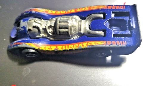 Vtg. 1970 Mattel Hot Wheels Jet Threat Blue Blackwall Diecast Metal Car 1:64
