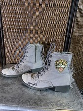 Vintage Ed Hardy Canvas Tiger High Tops Size 8